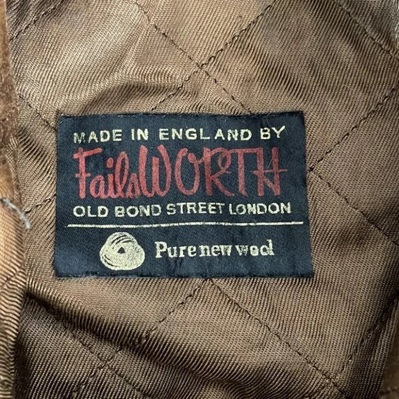 VINTAGE FailsWorth Wool Tweed Bucket Hat Blue Tan Mix Quilted Lining Small - Picture 8 of 10